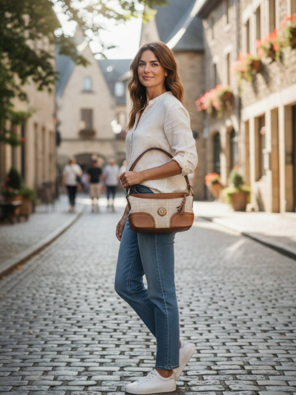 DOONEY & BOURKE SADDLE PURSE Small Brown Shoulder Bag Classic Y2K Designer